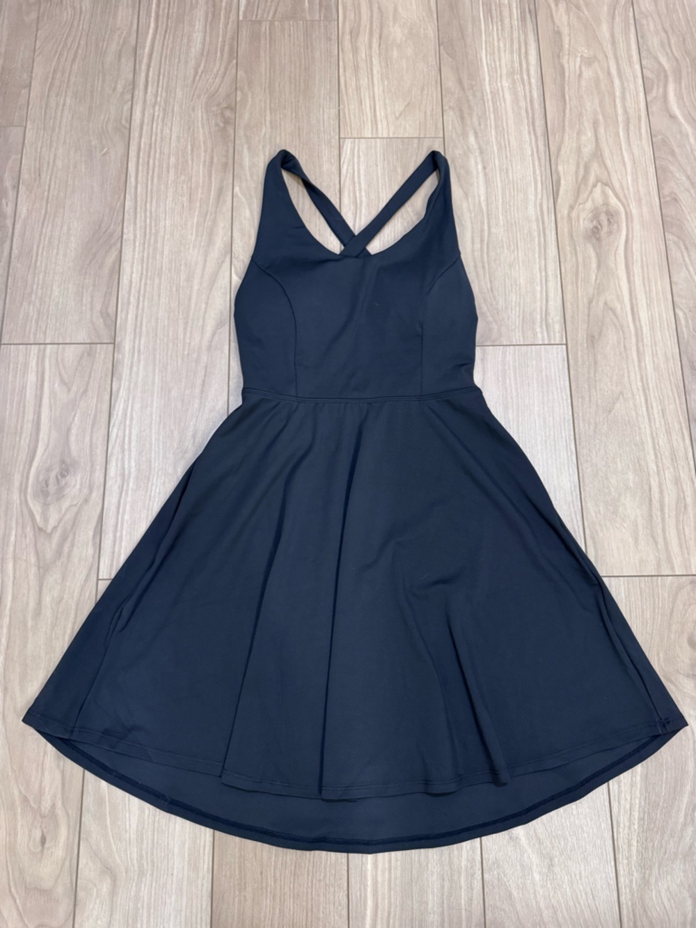 HALARA Black Cross-Back Fit & Flare Athletic Dress- size large